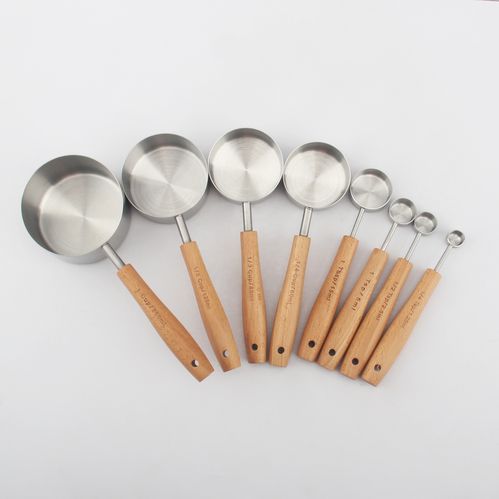 Wholesale Kitchen Cooking Baking Tool Silver Gold Mirror Polished Stainless Steel Measuring Spoons And Cups Set