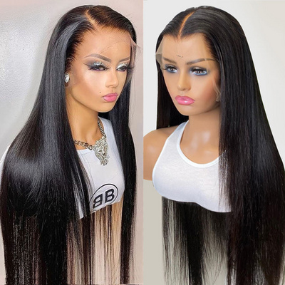 Cuticle Aligned Virgin Raw Indian Hair Frontal Glueless Full Hd Lace Wig Wig,Unprocessed 100% Full Lace Human Hair Wig