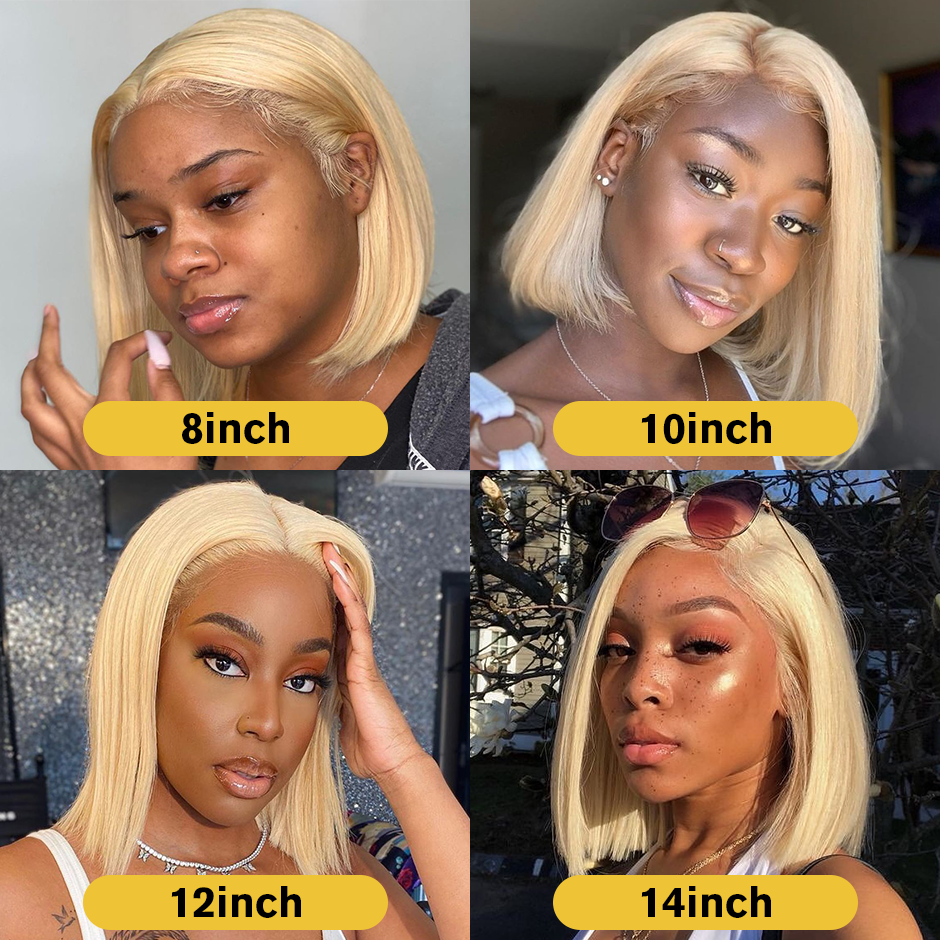 100% 12A Vietnamese Raw Unprocessed Virgin Hair 13X6 Double Drawn Transparent HD Bob Straight Human Hair Lace Front Hair Wigs