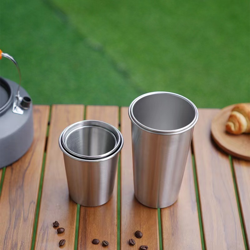 Top Sales Stackable Reusable Cup Wine Glass 304 Stainless Steel Beer Cup Quality Stainless Steel 16oz water Cup