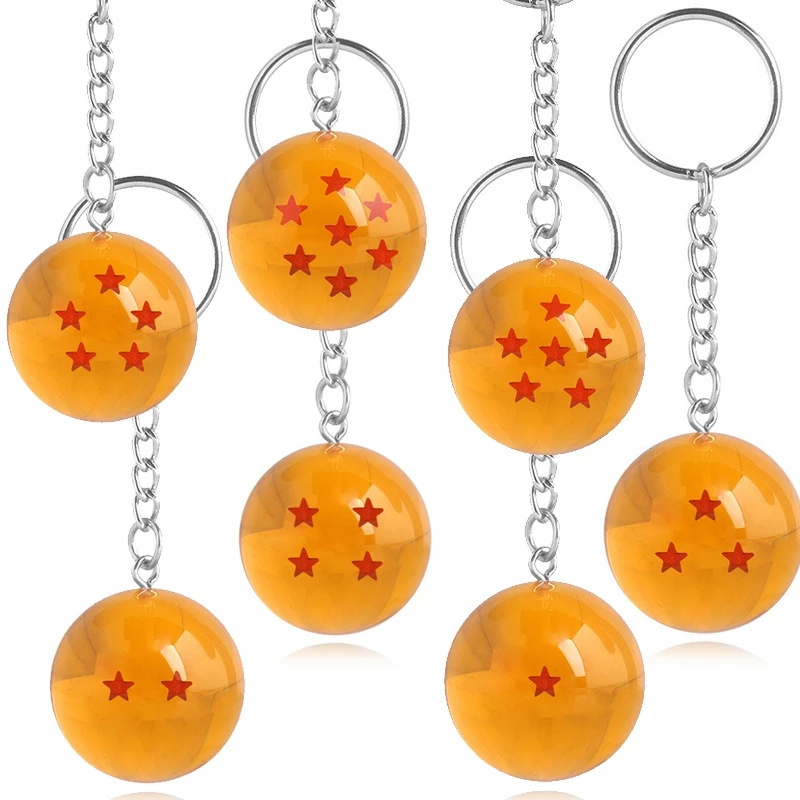 Hot Sale Anime Goku Dragon Ball Super 1-7 Stars Cosplay Crystal Keychain Pendant Gift For Fans