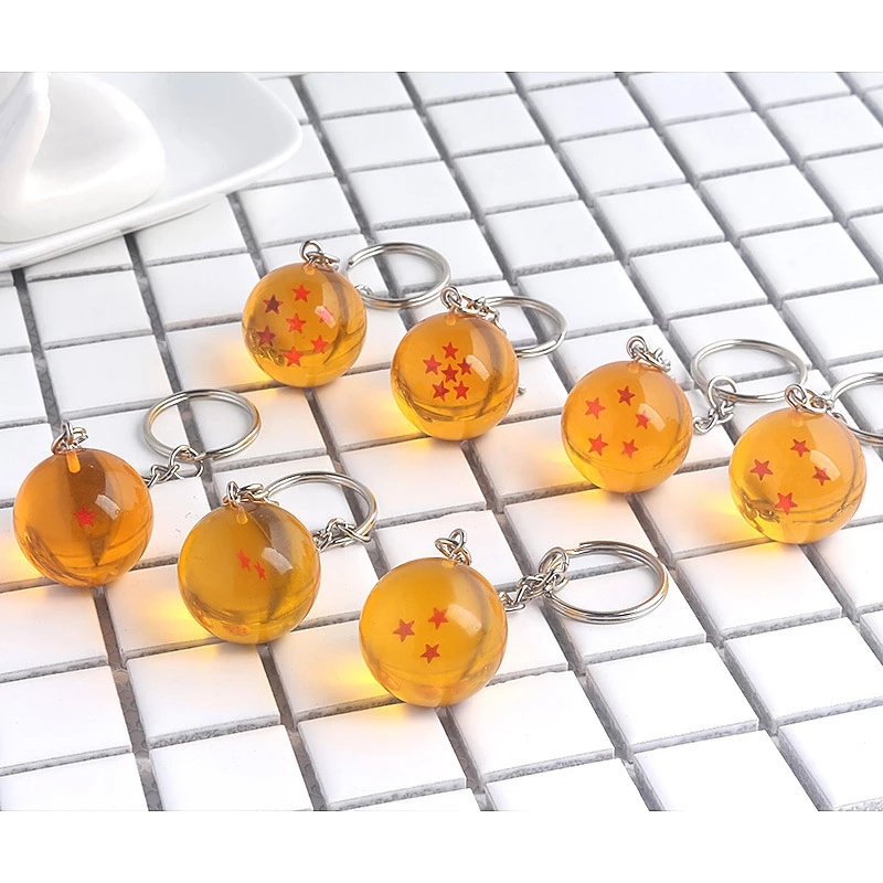 Hot Sale Anime Goku Dragon Ball Super 1-7 Stars Cosplay Crystal Keychain Pendant Gift For Fans