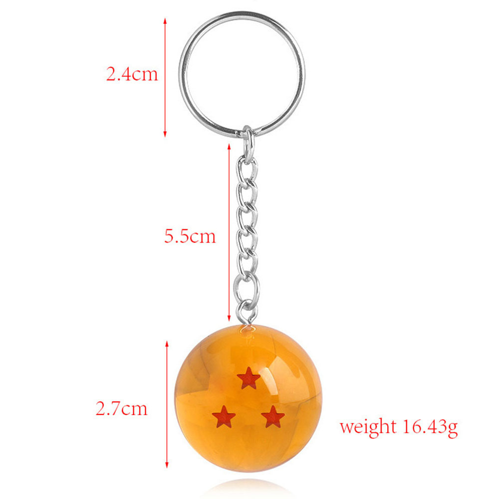 Hot Sale Anime Goku Dragon Ball Super 1-7 Stars Cosplay Crystal Keychain Pendant Gift For Fans