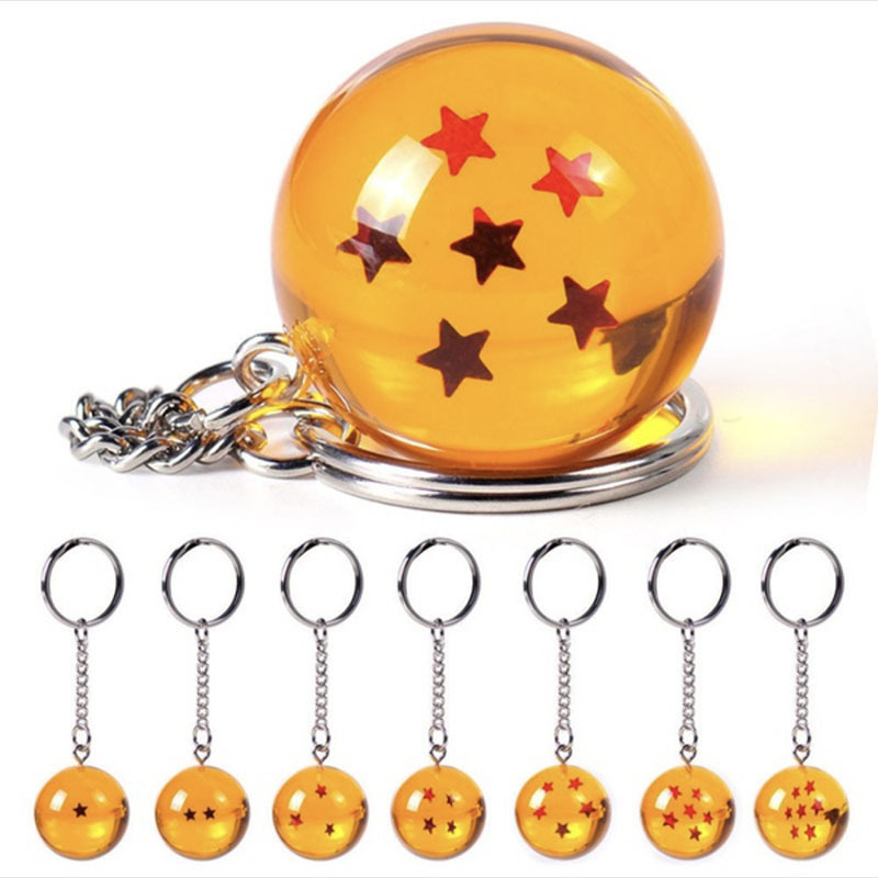 Hot Sale Anime Goku Dragon Ball Super 1-7 Stars Cosplay Crystal Keychain Pendant Gift For Fans