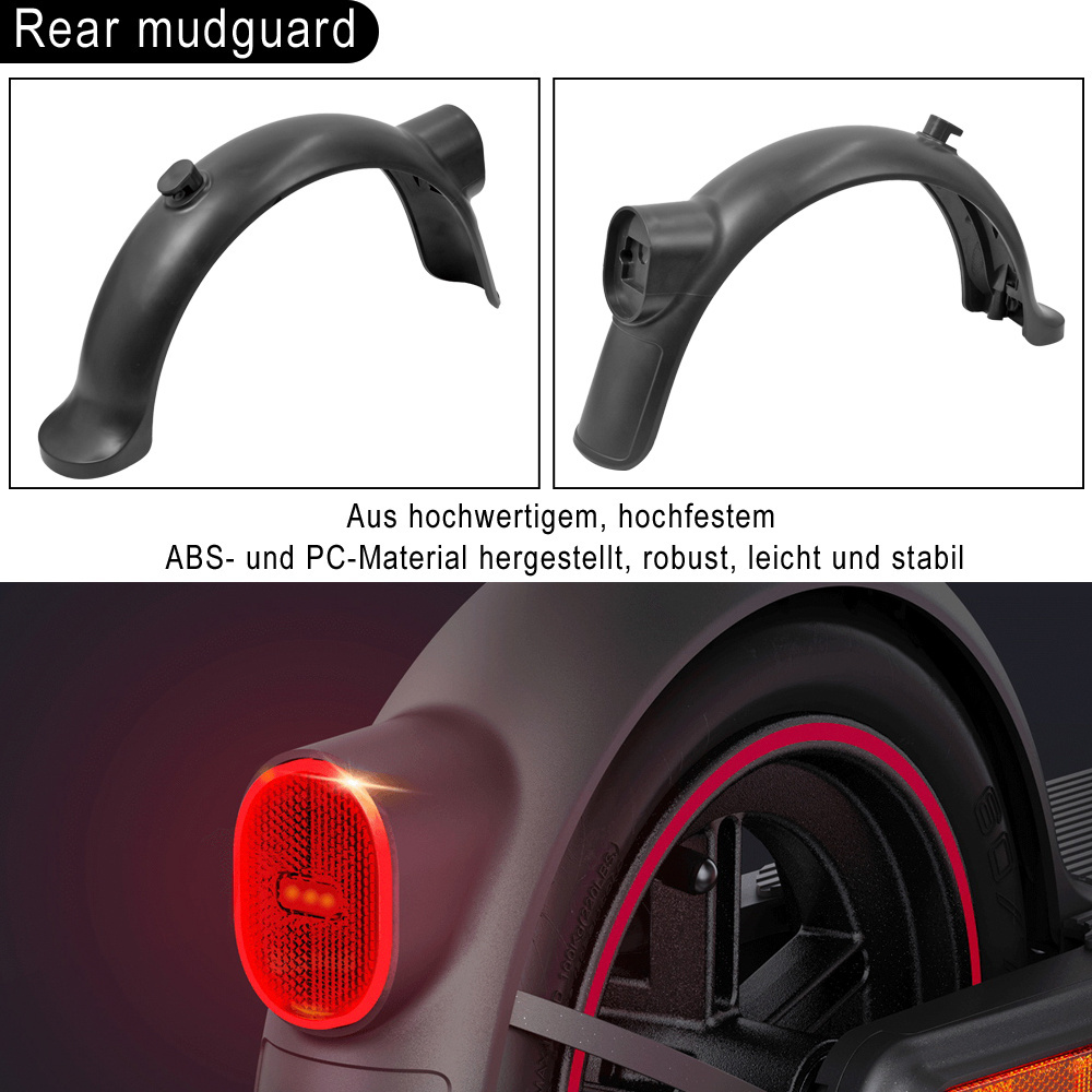 Rear Mudguard Fender Mud Guard for Xiaomi Mi Electric Scooter 4 /4Pro Skateboard Tire Splash Fender Scooter Brake Taillight Lamp