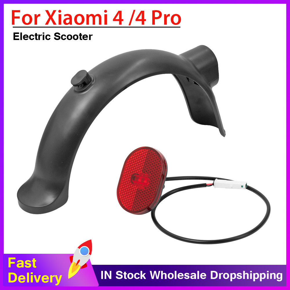 Rear Mudguard Fender Mud Guard for Xiaomi Mi Electric Scooter 4 /4Pro Skateboard Tire Splash Fender Scooter Brake Taillight Lamp