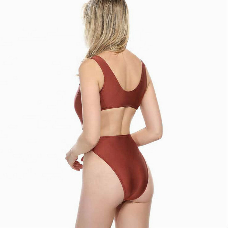 Factory Direct Sale Hot Sale Swimsuit Mature Women Sexy Front Tie High Cut Brazilian Swimwear & Beachwear