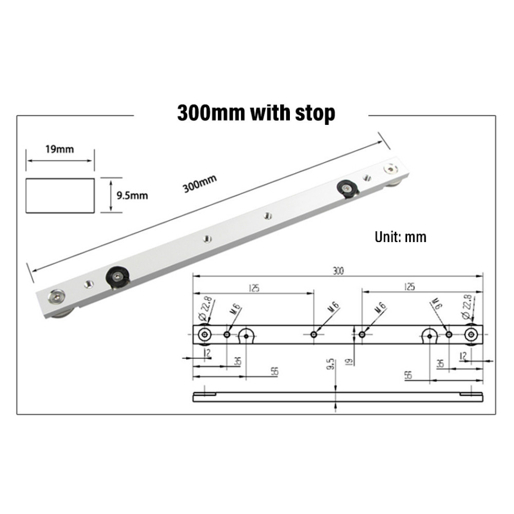 300 / 450 / 650mm Miter Bar Aluminum Slider Table Saw Gauge Rod Woodworking Tool Suitable For T-Slot And T-Track