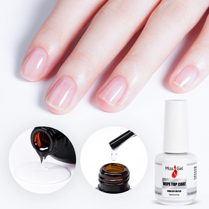 Clear Wipe Topcoat Custom Private Label Rubber Wipe Nail Polish UV Gel Top Coat