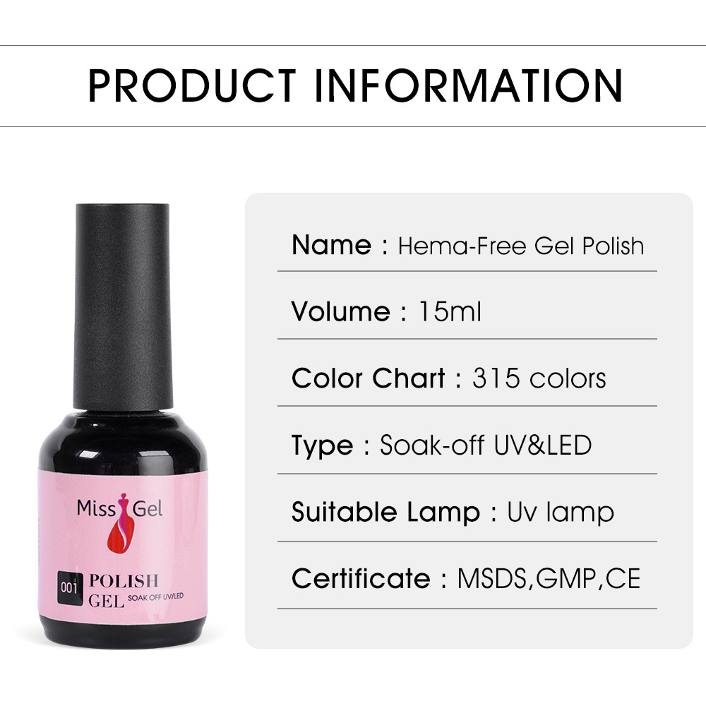 Wholesale Organizer 15ml Bulk Manufacturer Create Your Own Brand UV Vernis Nail Vegan Hema Free Gel Polish