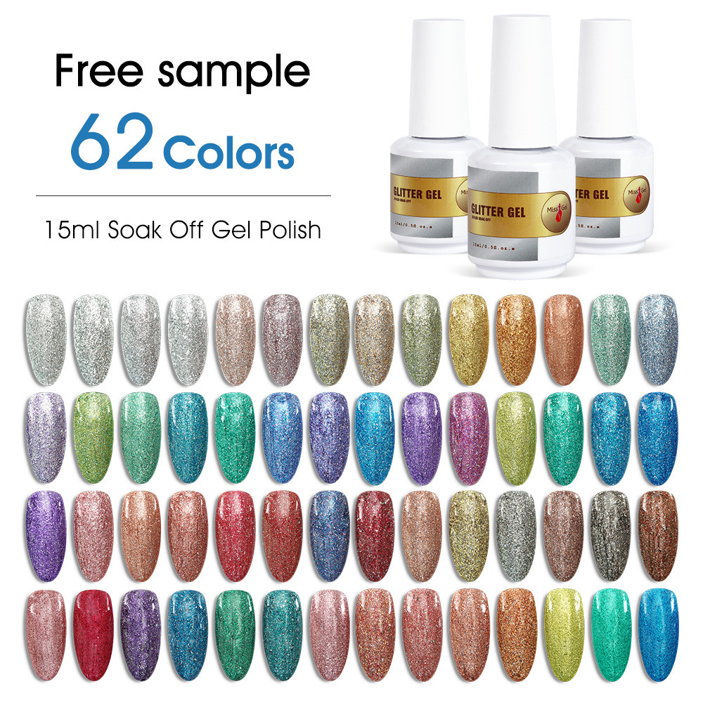 Reflective Gel Oem Custom Logo Colors Organic Soak Off Hema Free Glitter UV Gel Polish