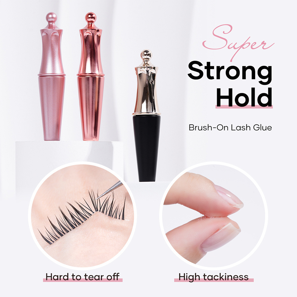 Korea private label 5ml eye lash glue high quality fast dry eyelash glue super strong waterproof glue for full strip lashes