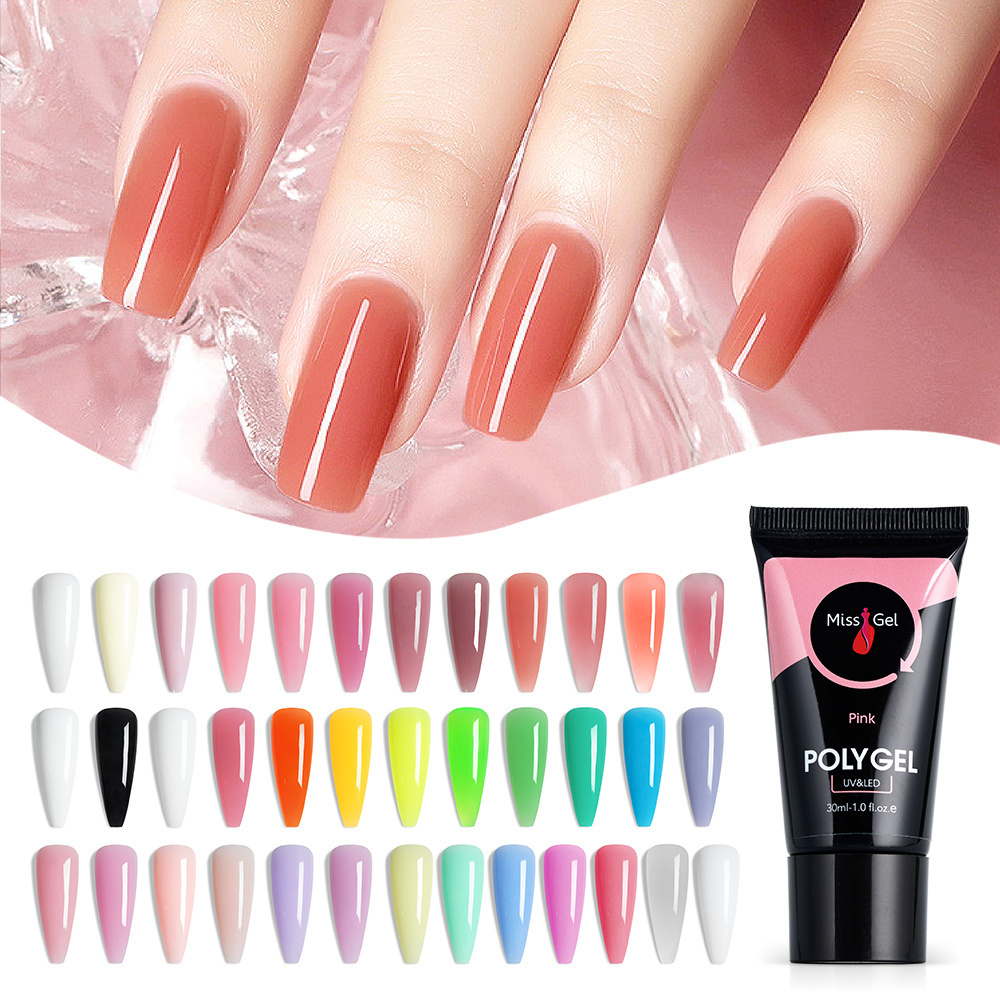 49 Solid Colors acrylic gel Polly Gel Wholesale Nail Supplies Custom Private Label UV Poligel Nail Extension Poly Acrylic Gel