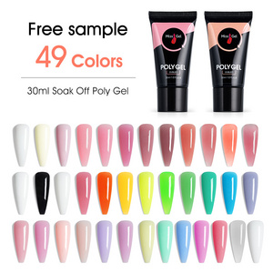 49 Solid Colors acrylic gel Polly Gel Wholesale Nail Supplies Custom Private Label UV Poligel Nail Extension Poly Acrylic Gel