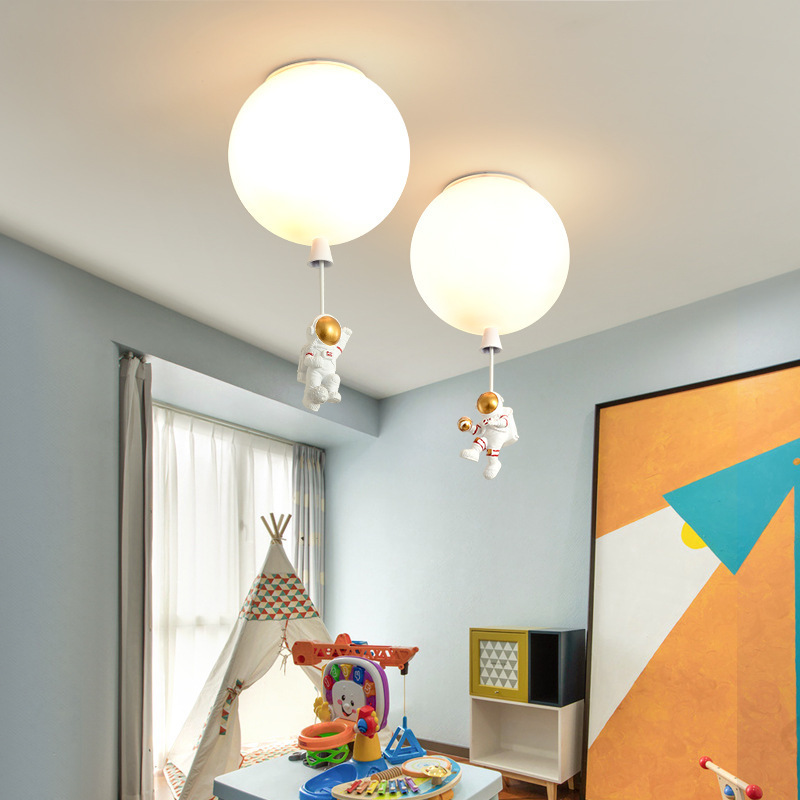 2022 boys Children star planet moon astronaut balloon spaceman kids Chandelier ceiling light for kids bedroom