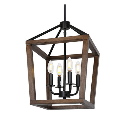 American Vintage 4 lights Rustic farmhouse lamp Iron lantern chandelier pendant light for kitchen