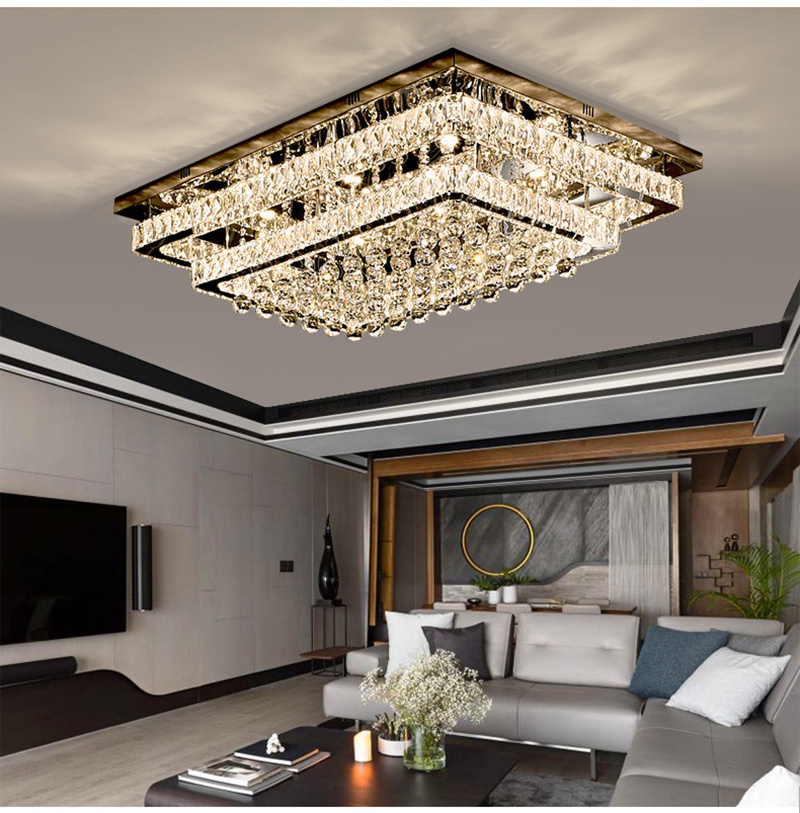 Modern Led Ceiling Lights Ceiling Lamp Flush Mount Crystal Light 90-265V Surface Mounted Bedroom Lighting Living Room