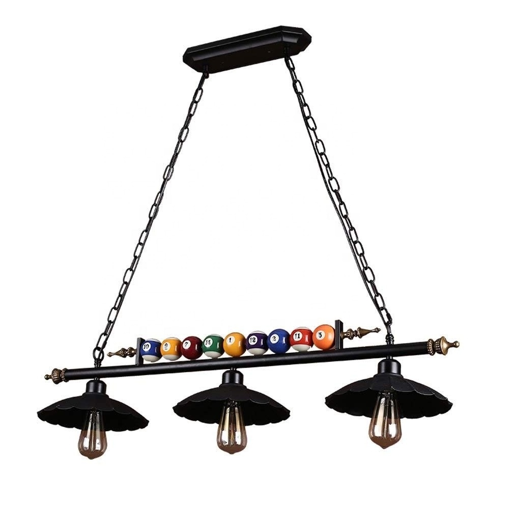 Vintage island hanging glass American style industrial retro loft Billiard chandelier table tennis pendant light for gaming room