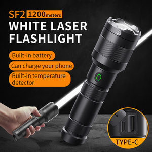 New LEP High Built-in Power Bank Rechargeable Long Range Reflector White Laser Torch Linterna Flashlight