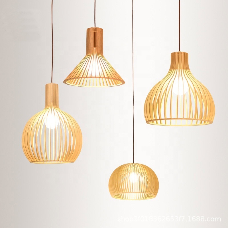 Creative Bird Cage dining farmhouse led modern nordic Bamboo Chandelier pendant light