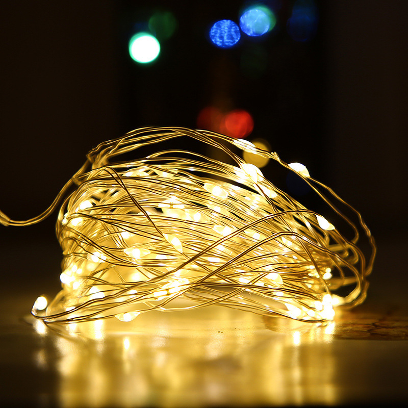 Factory price battery powered Led Mini Copper wire 10M 100 LED button Fairy Lights USB String Light 8 Modes With Remote