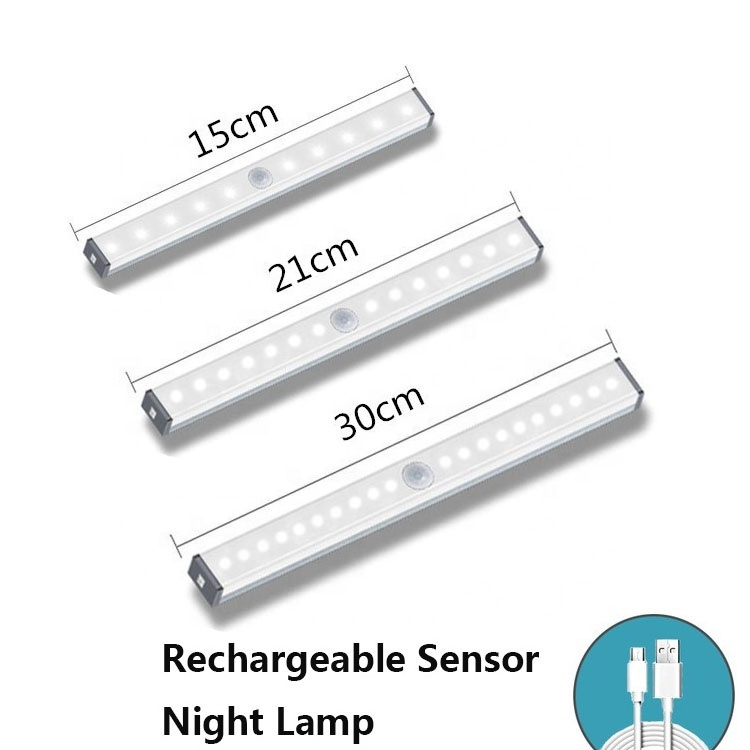 10 LEDs Wireless Closet Night Lighting 4* AAA Battery Table Cabinet Bookcase Lamp LED Motion Sensor Light