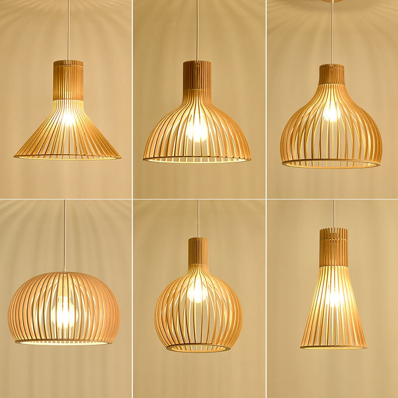 Creative Bird Cage dining farmhouse led modern nordic Bamboo Chandelier pendant light