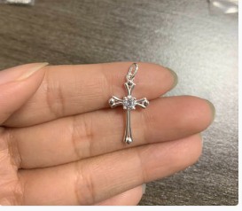 Cross cubic zirconia pendant 925 sterling silver jewelry pendant