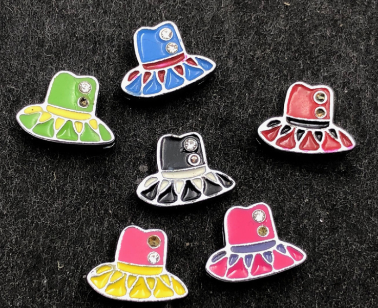 various color enamel lady bag hat shoes slide charms 8mm DIY slide charms for bracelets watch bands colorful slide charms