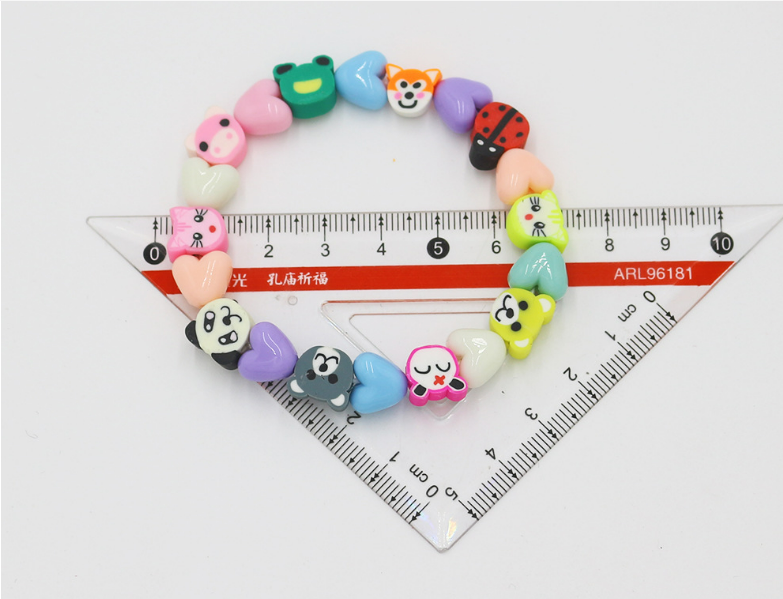 Baby Children fruit icecream animal heart bracelets stretchable kids polymer clay cartoon beads bracelets summer jewelry gifts