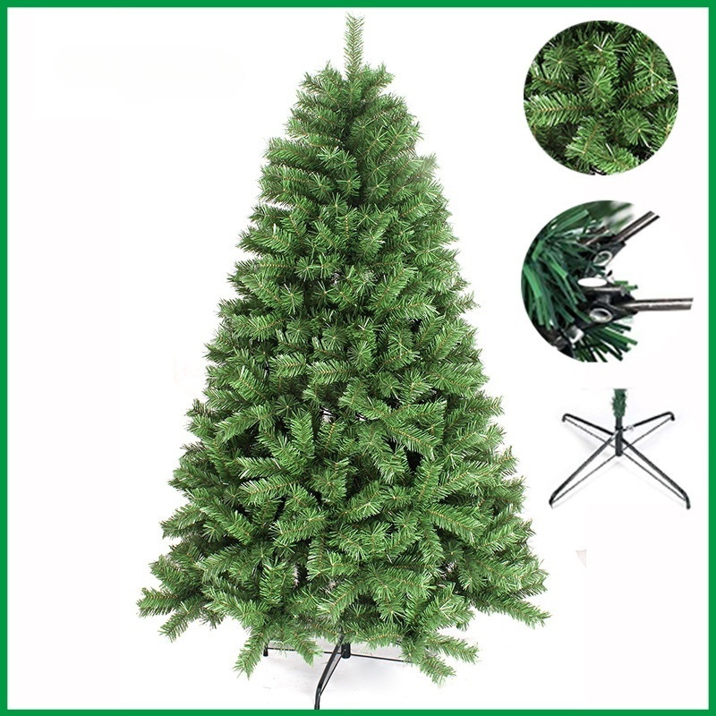 Unlit 7 Feet Premium Artificial Hinged Christmas Tree with Metal Stand