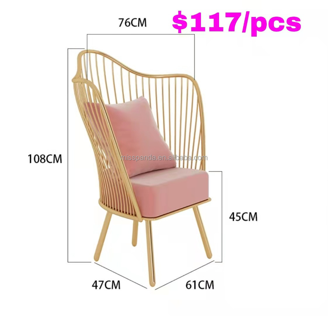 Yicheng beauty Hot Single Armchair Wait Living Nordic Bedroom Lounge Balcony Leisure Set Metal Sofa Chair nail beauty salon