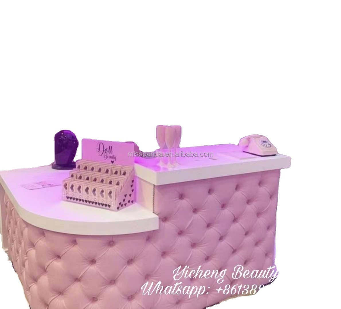 Beauty small reception desk pink cashier counter simple small clothing store beauty salon bar company reception desk