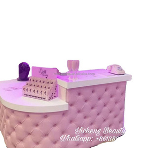 Beauty small reception desk pink cashier counter simple small clothing store beauty salon bar company reception desk