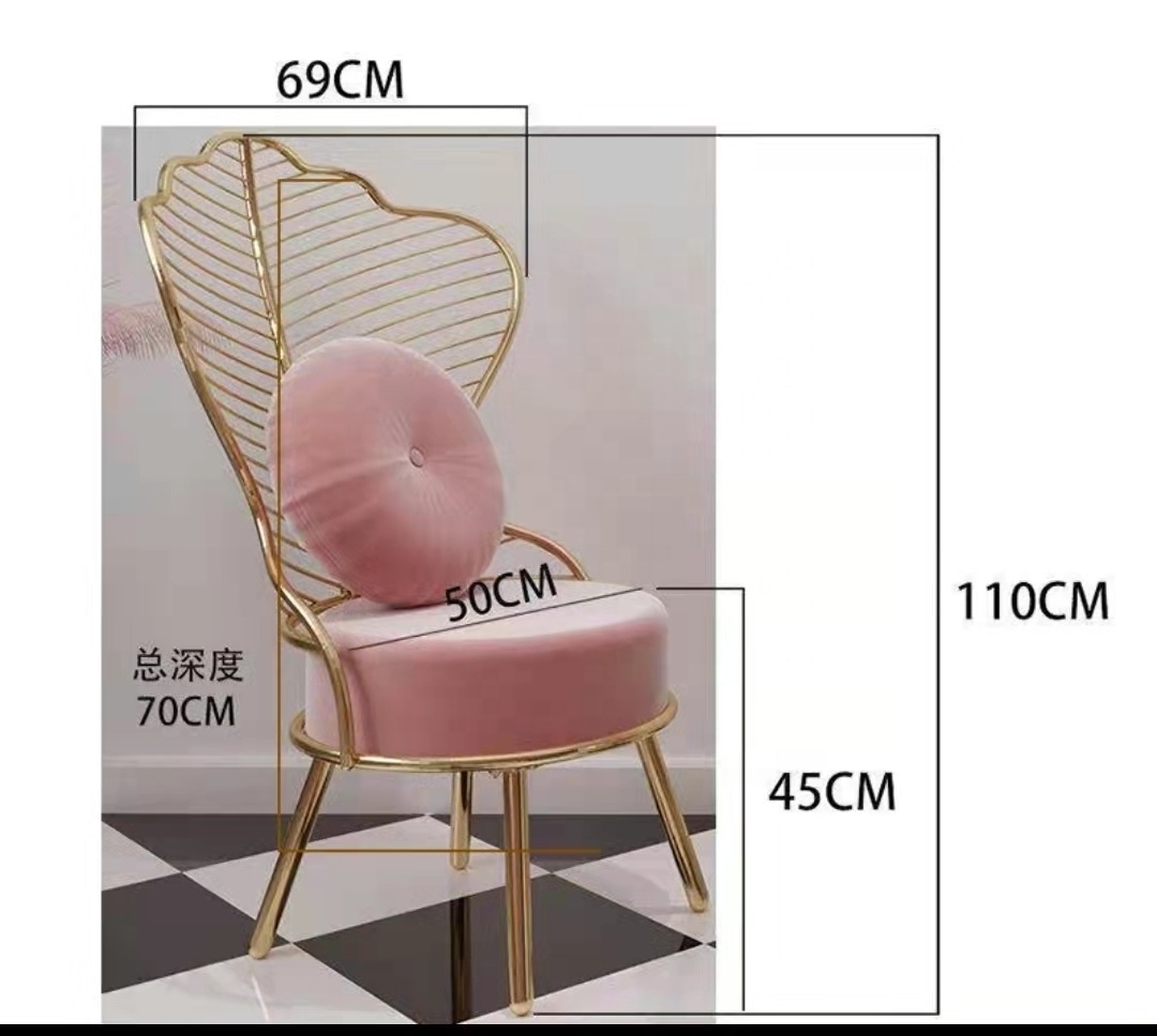 Yicheng beauty Hot Single Armchair Wait Living Nordic Bedroom Lounge Balcony Leisure Set Metal Sofa Chair nail beauty salon