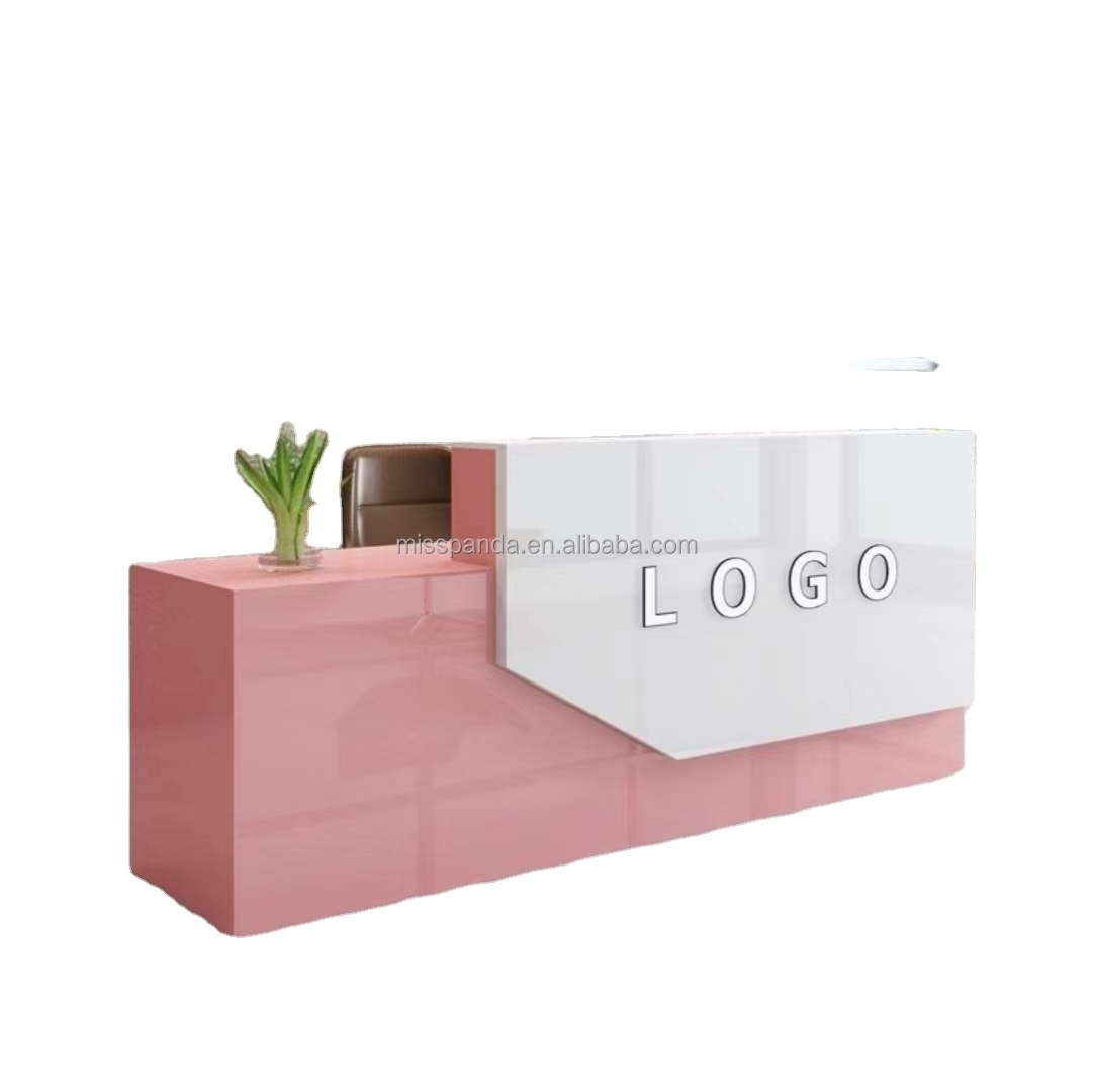 Best selling hot chinese products Beauty Small Reception Desk Pink Salon Counter Front Desk For Other Salon Furniture