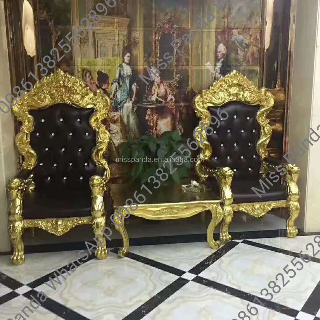 Classic Wedding King and Queen Lion Chairs Baroque Queen Throne King