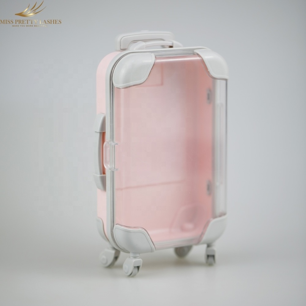 3d 5d mink eyelash baggage box packaging lash Luggage Cases Mini Suitcase With Custom Package Box