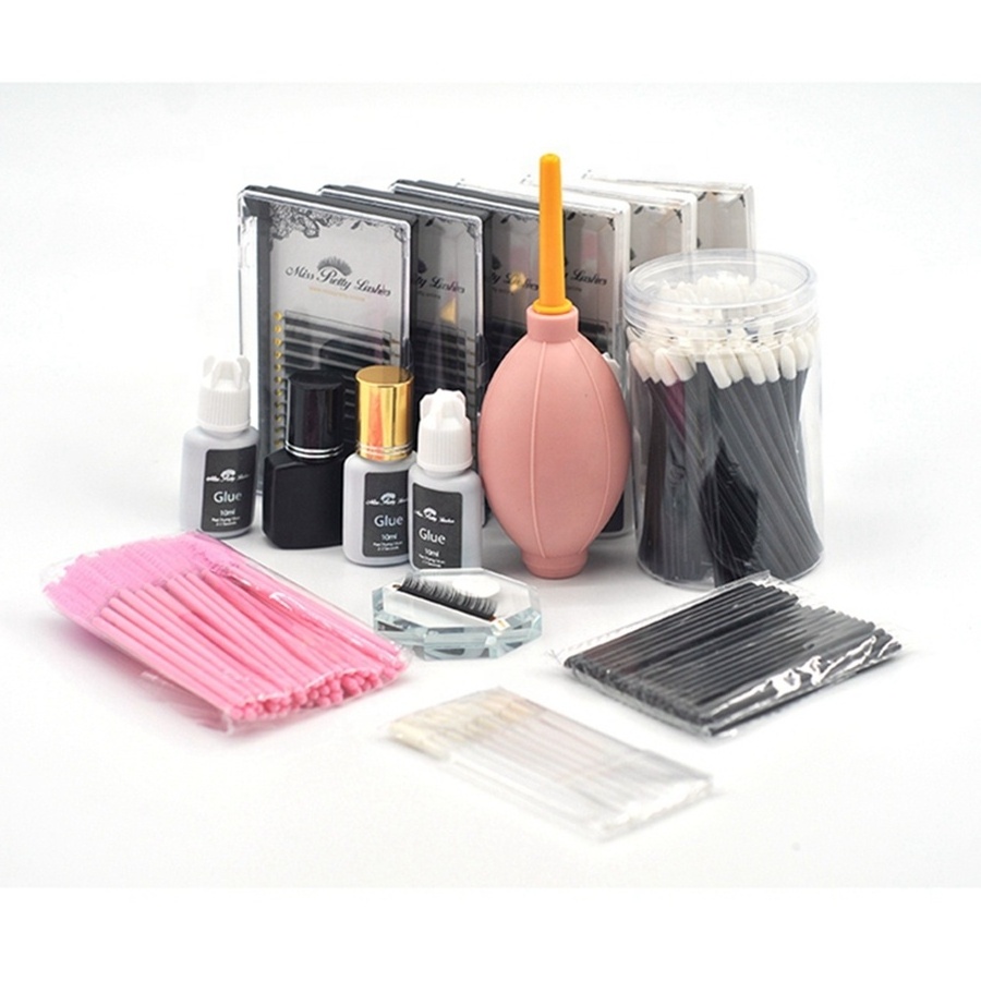 Private Label Designs OEM PBT Mink Eyelash Extension Glues / Tweezers / Foam Cleanser /Lash Stuff Starter Kit