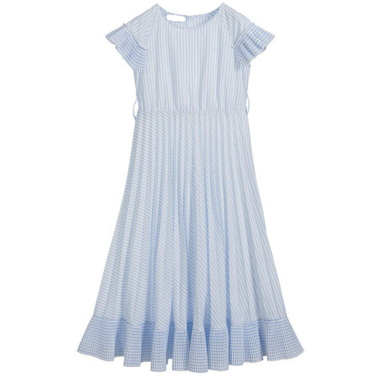 white and blue stripes dress designs for small girls lovely girls cotton kids dress photo