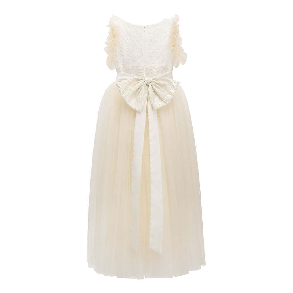 Hot Sale Girls Sleeveless  white Kids Dress  Baby Party  Child Bridesmaid Wedding Tulle Dress