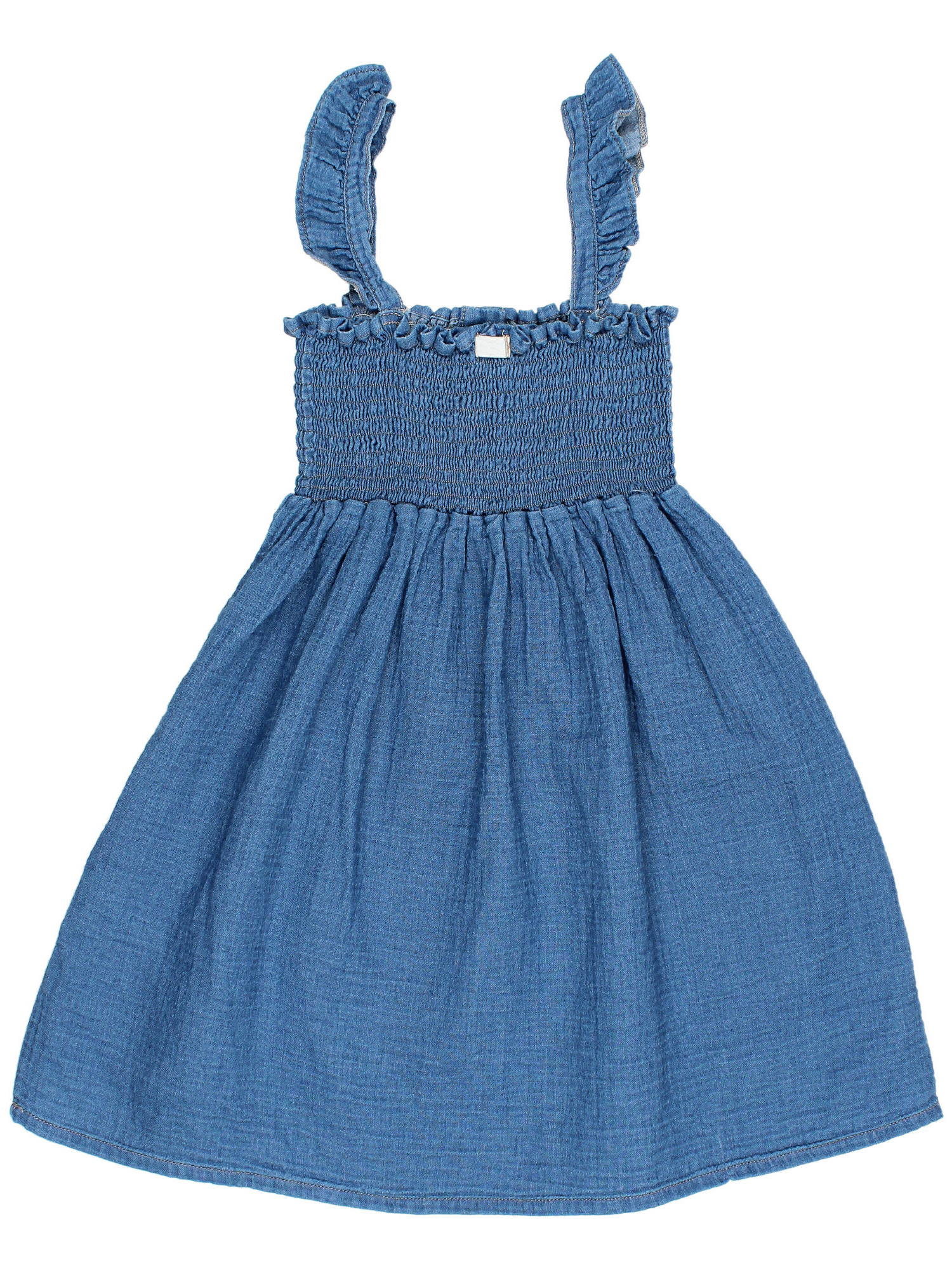 Guangzhou Cotton Denim Smocking Summer Dresses For Kids Girls Girl Dress Summer With Ruffle Straps For Party