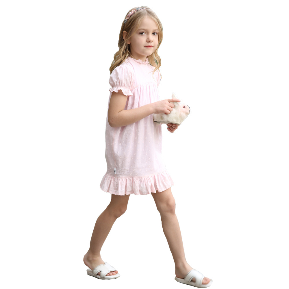 Guangzhou manufacturer high quality organic cotton kids girl sleep dress comfortable girls pajamas