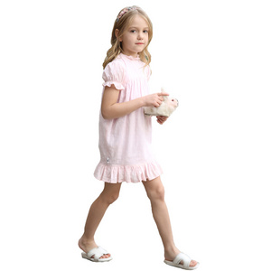 Guangzhou manufacturer high quality organic cotton kids girl sleep dress comfortable girls pajamas