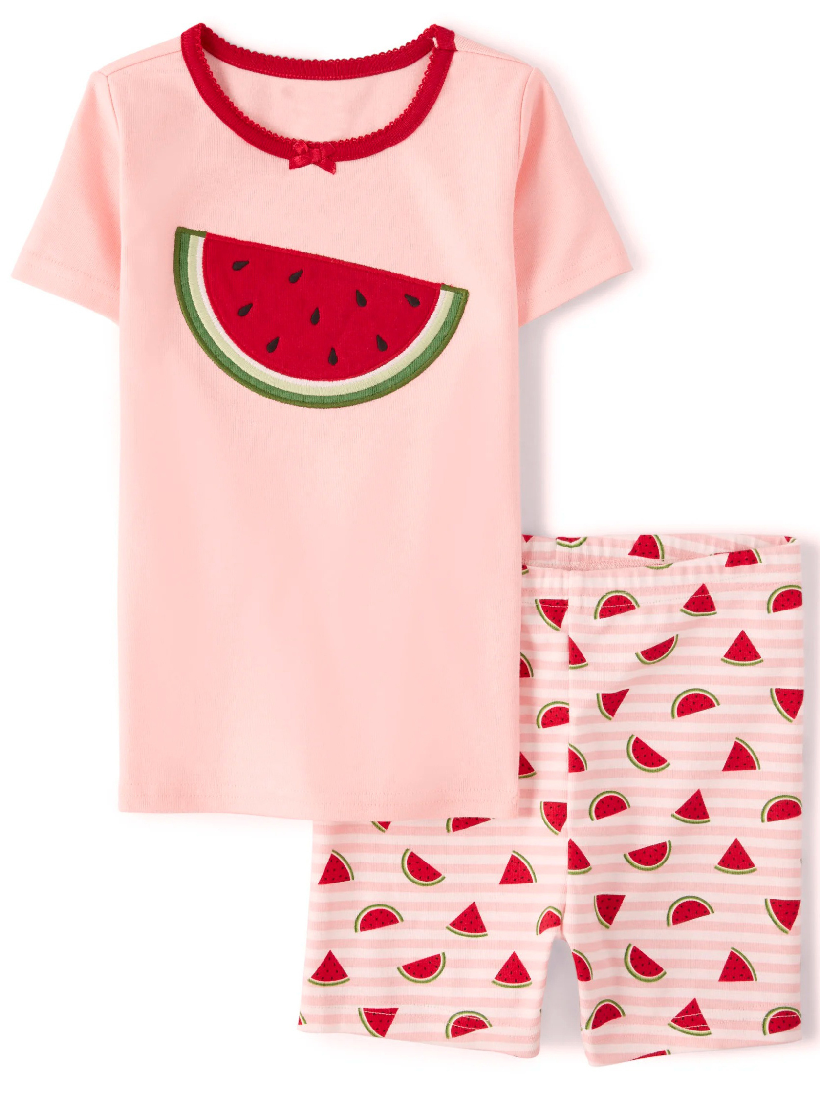 Customized Cotton Lovely Watermelon Printing Summer Two Piece Short Set Children Pajamas Kids Pajamas For Girls