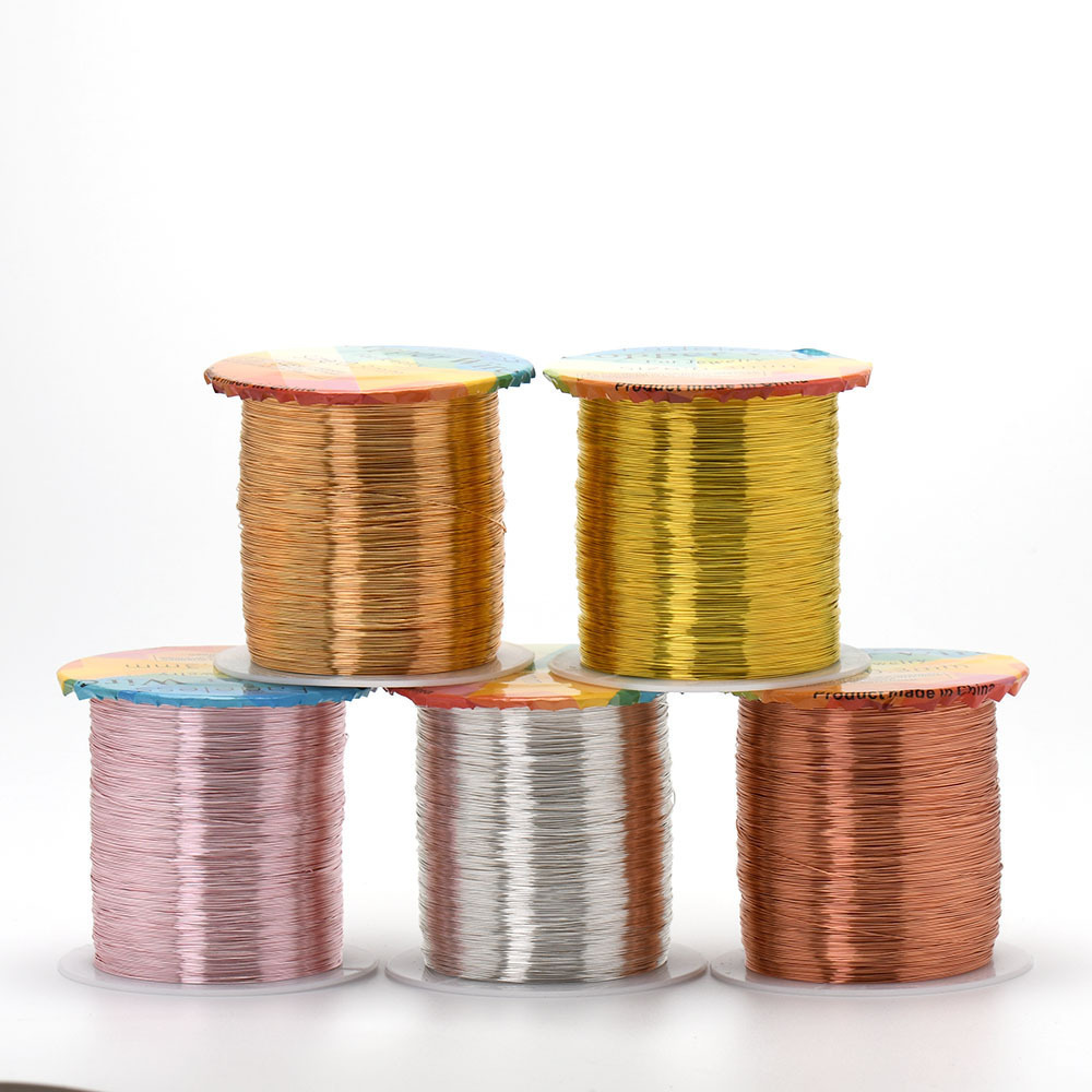 Wholesale Not Fade Gold Silver Plated Beading Wire DIY Craft Copper Wire For Jewelry Making 0.2-1mm Customize Large Reels