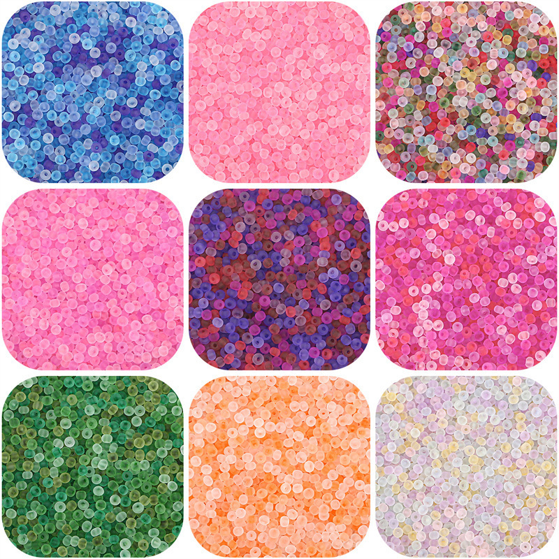 Factory Wholesale 2mm 3mm 4mm Glass Seed Beads Clear Scrub Magic Color Crystal Loose Beads For DIY Jewelry Making 10G/Bag