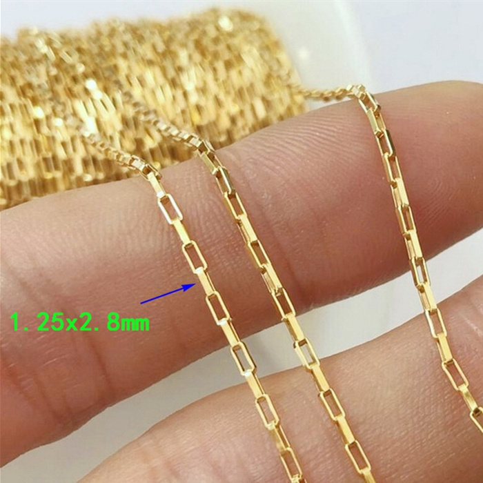 Permanent 1.25mm open box chain 14k gold filled for bracelet necklaces women  jewelry making