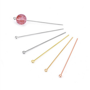 Factory Wholesale Sterling Silver 925 Jewellery Flat Head Pin For DIY Women Crystal  Beads Making Accessories