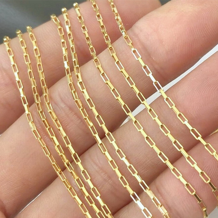 Permanent 1.25mm open box chain 14k gold filled for bracelet necklaces women  jewelry making